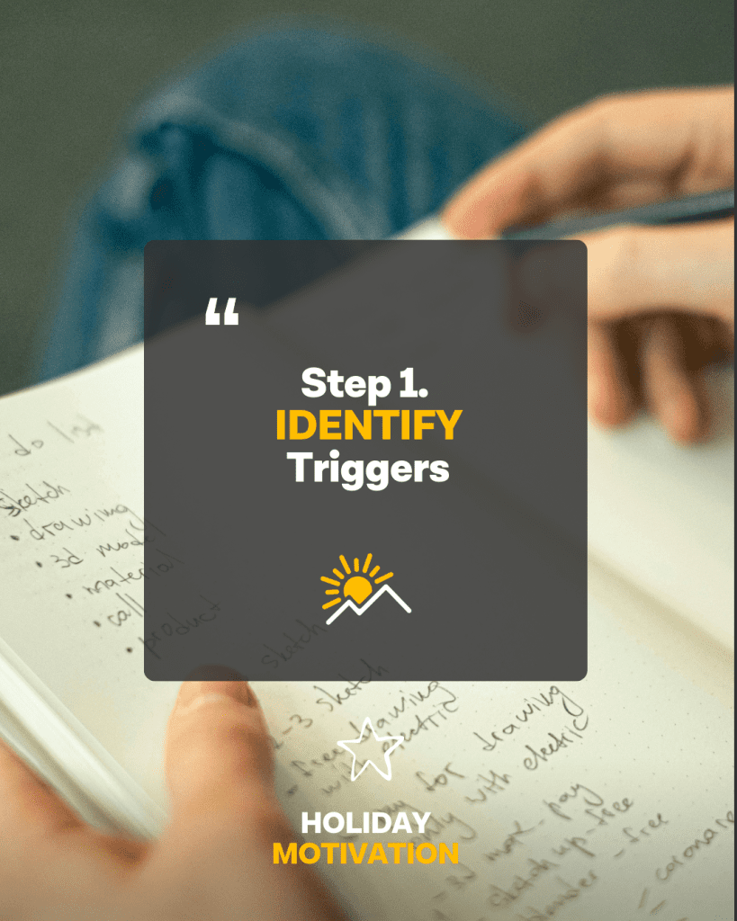 Guy writing his his journal - identify holiday porn triggers